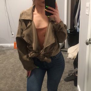 Army green water fall jacket